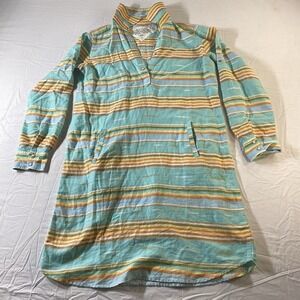 Ryan Michael Men's Linen Viscose Western Pullover Tunic Shirt Medium